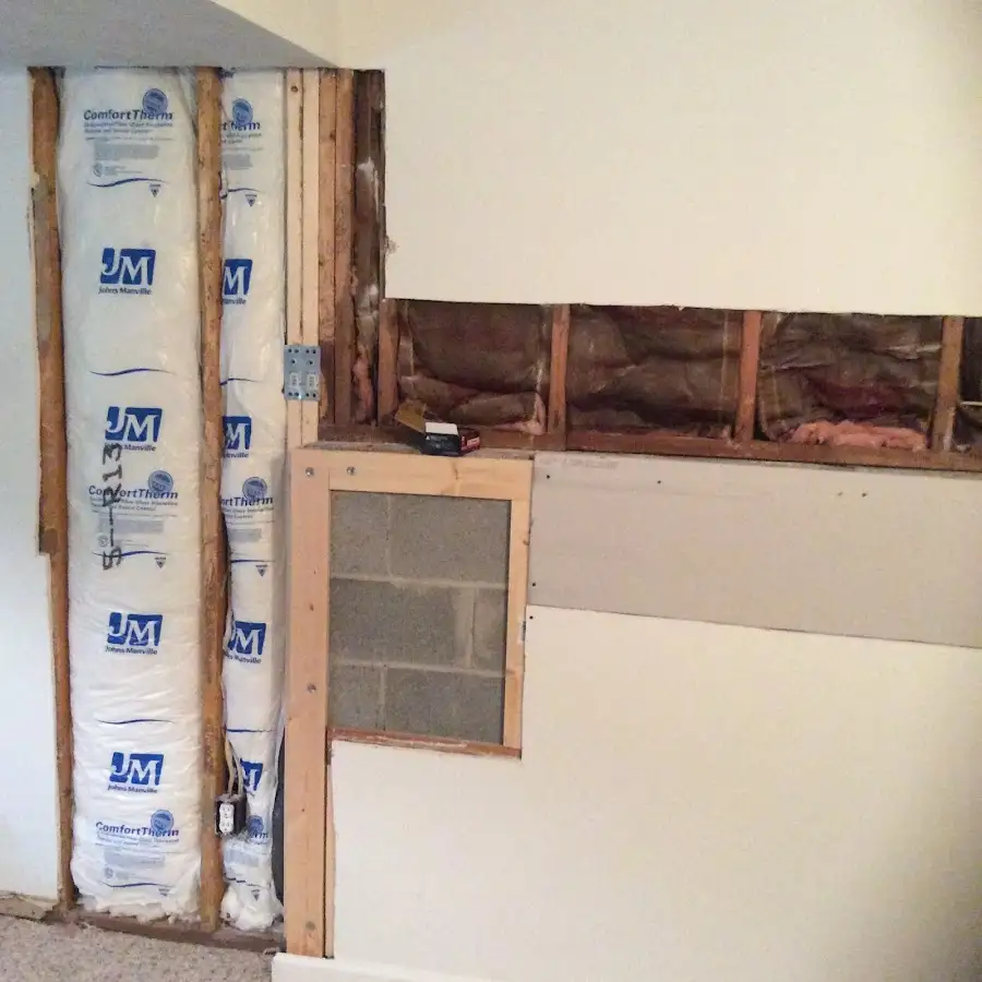 Wall insulation replacement during Basement Flood Cleanup in Winston-Salem